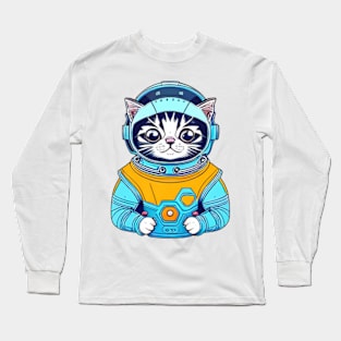 Astronaut cat outer space Long Sleeve T-Shirt